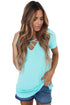 Sexy Acid Blue Soft Cage Front Women Top